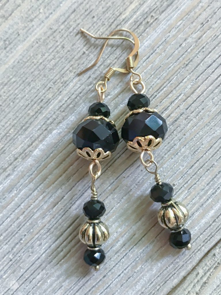 THREE LITTLE KITTENS BLOG | 3742n Midnight Gold Earrings