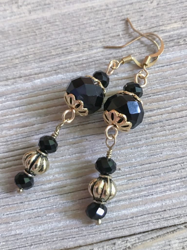 THREE LITTLE KITTENS BLOG | 3742n Midnight Gold Earrings