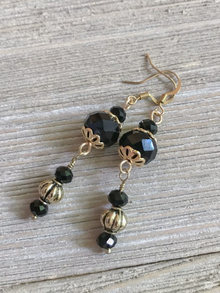 THREE LITTLE KITTENS BLOG | 3742n Midnight Gold Earrings