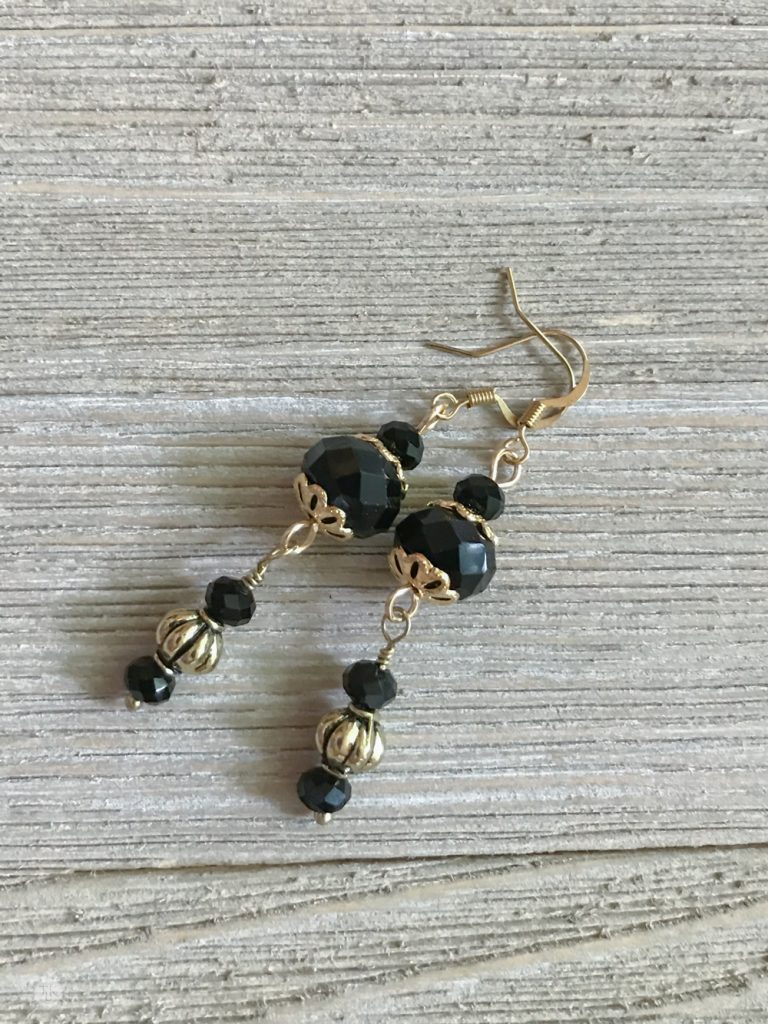 THREE LITTLE KITTENS BLOG | 3742n Midnight Gold Earrings