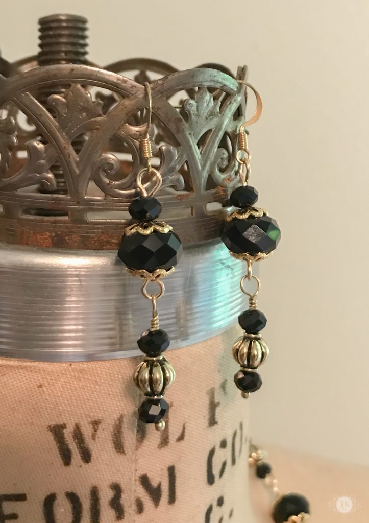 THREE LITTLE KITTENS BLOG | 3742n Midnight Gold Earrings
