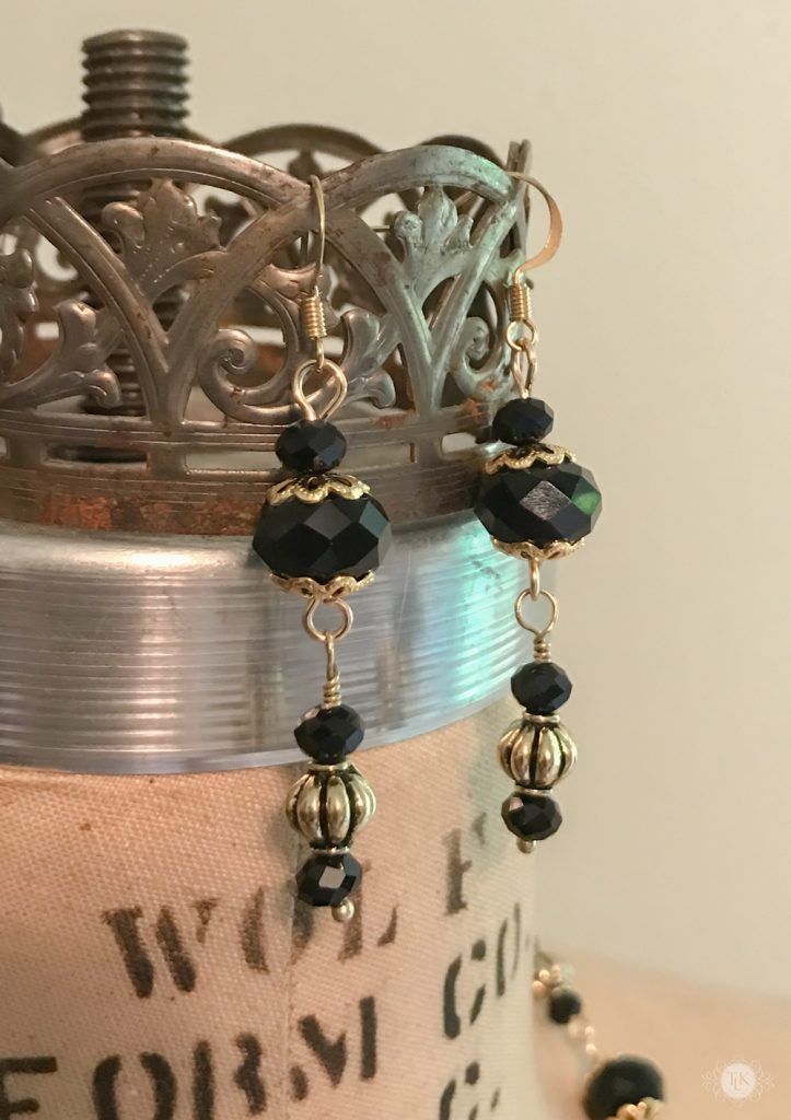 THREE LITTLE KITTENS BLOG | 3742n Midnight Gold Earrings