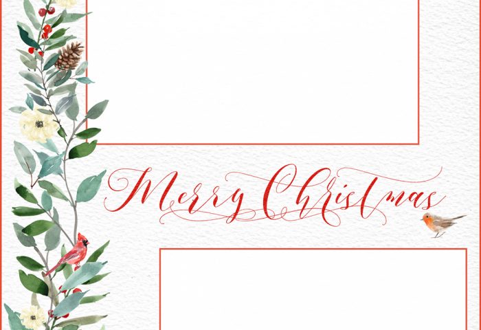 THREE LITTLE KITTENS BLOG | Woodland Merry Christmas Card | Free Digital Goodie - Printable - Template