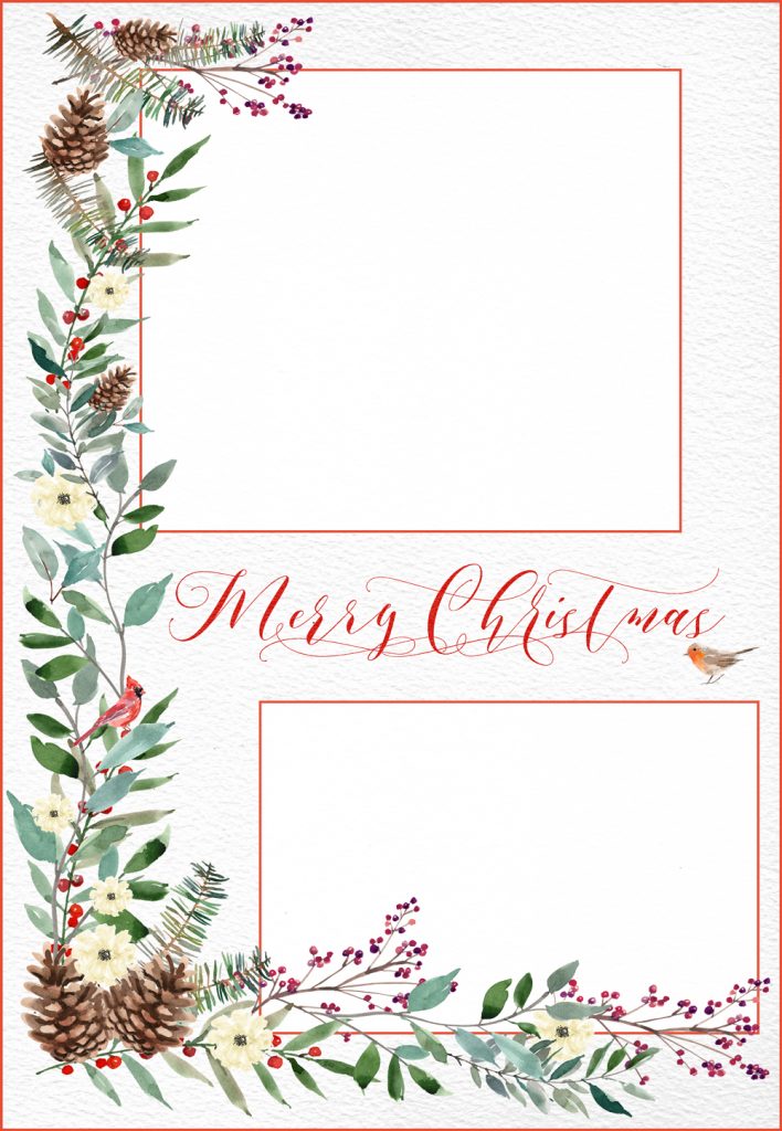 THREE LITTLE KITTENS BLOG | Woodland Merry Christmas Card | Free Digital Goodie - Printable - Template