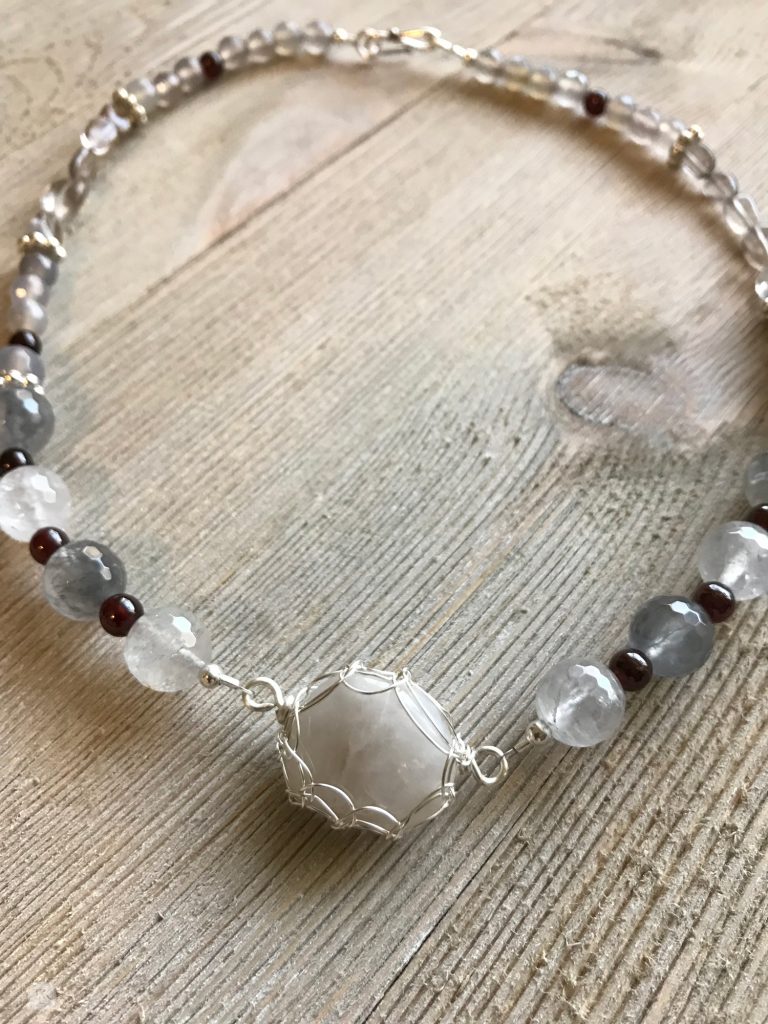 THREE LITTLE KITTENS BLOG | Quartz and Garnet Gemstone Necklace